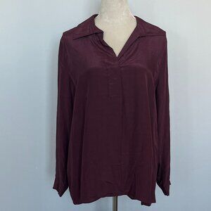 beachlunchlounge Maroon Split Neck Tunic L